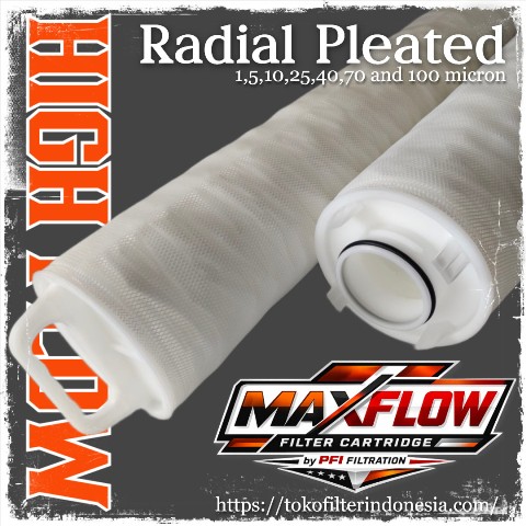 High Flow Filter Cartridge 5 Micron Pleated Filter untuk RO SWRO BWRO dan Power Plant