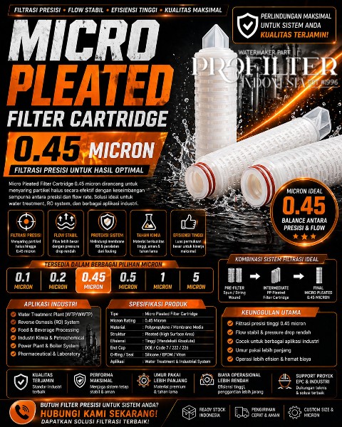 micro pleated filter cartridge 0.45 micron