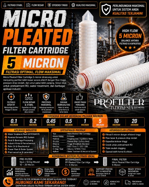 micro pleated filter cartridge 5 micron