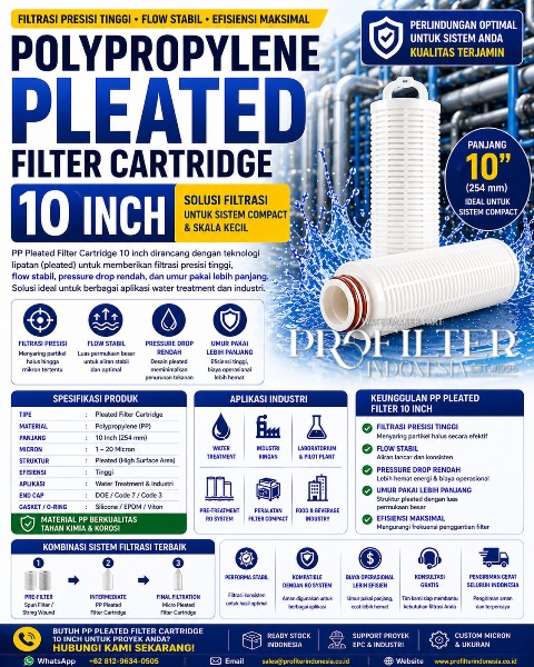 polypropylene pleated filter cartridge 10 inch