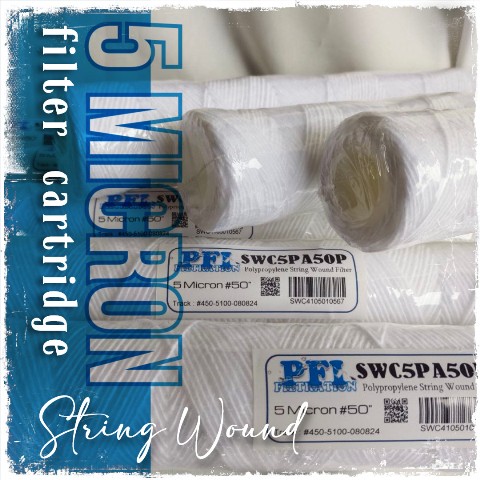 String Wound Filter Cartridge 5 Micron Filter Benang untuk Water Treatment RO dan Industri
